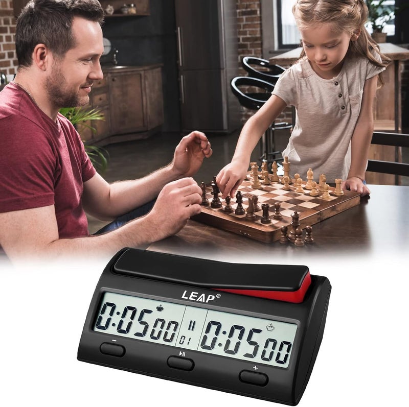 LEAP Chess Clock Advanced Digital Chess Timer with 7 Type 38 Timing Set Modes Including Single or Multi Period Countdown Restricted Moves or Time Function - Image 4